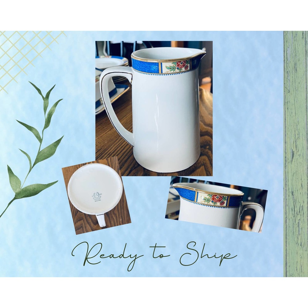 Rare 1929-1942 Allertons Ltd. Open Pitcher/Jug, Hand Painted Porcelain